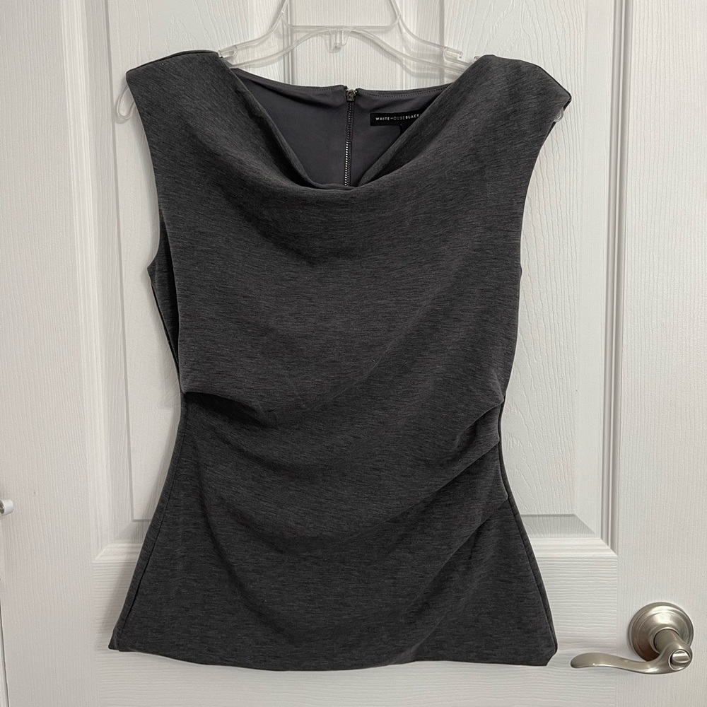 Gray White House Black Market Top